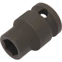 Black Draper Expert HI-TORQ 6 Point Impact Socket, 3/8" square drive, 9mm size, with a robust cylindrical design.