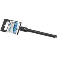 Black Draper Expert impact extension bar, 1/4" square drive, 100mm length, with packaging tag attached.