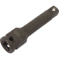 Black Draper Expert impact extension bar, 1/4" square drive, 50mm length, with a smooth cylindrical design.