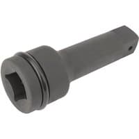 Black Draper Expert impact extension bar, 1" square drive, 150mm length, with a smooth cylindrical body and square end.
