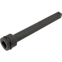 Black Draper Expert impact extension bar, 1" square drive, 330mm length, with a smooth cylindrical body and square end.
