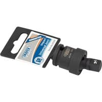 Draper Expert Impact Universal Joint, 3/8" Sq. Dr., black metal with attached label, compact and cylindrical design.