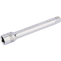 Silver Draper Expert extension bar, 1/4" square drive, 75mm length, with knurled grip and polished finish.