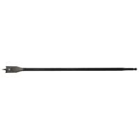 Draper Expert 405mm extra long flat wood bit, 20mm wide, with a black shaft and pointed tip for precision drilling.