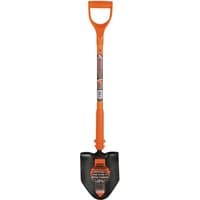Orange Draper Expert insulated utility shovel with D-grip handle and black blade.