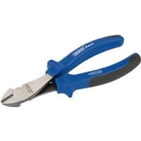 Blue and silver Draper Expert diagonal side cutter, 160mm, with soft grip handles and high leverage design.