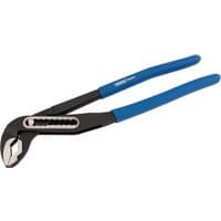 Draper Expert 300mm heavy duty waterpump pliers with blue rubber grips and adjustable jaw.
