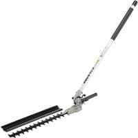 Draper Expert hedge trimming attachment, 400mm, with black dual-action blades and adjustable silver pole handle.