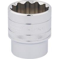 Silver Draper Expert HI-TORQ 12 Point Socket, 1/2" square drive, 1.3/16" size, with knurled grip and polished finish.