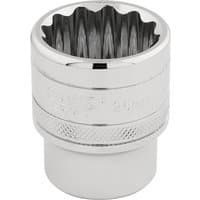 Chrome Draper Expert 12-point socket, 1/2" square drive, 26mm, with knurled grip and polished finish.