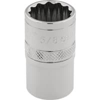 Silver Draper Expert HI-TORQ 12 Point Socket, 3/8" square drive, 5/8" size, with knurled grip and polished finish.