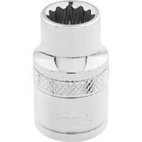 Silver Draper Expert 12-point socket, 3/8" square drive, 9mm size, with knurled grip and polished finish.