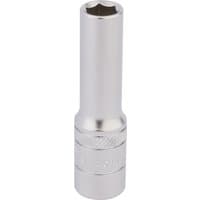 Silver Draper Expert deep socket, 3/8" square drive, 9mm size, with knurled grip and HI-TORQ 6-point design.