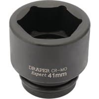 Black Draper Expert HI-TORQ 6 Point Impact Socket, 3/4" Sq. Dr., 41mm with engraved text on the side.