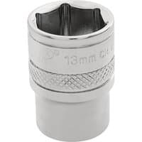 Silver Draper Expert HI-TORQ 6 Point Socket, 1/4" square drive, 13mm, with knurled grip and engraved size marking.