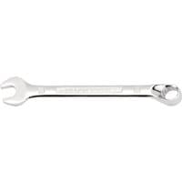 Silver Draper Expert HI-TORQ combination spanner, 12mm, with open and ring ends, polished chrome finish.