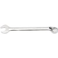 Silver Draper Expert HI-TORQ combination spanner, 30mm, with open-end and ring-end, polished chrome finish.