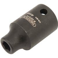 Black Draper Expert 6 Point Impact Socket, 1/4" Sq. Dr., 4mm with engraved branding and side hole.
