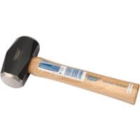 Draper Expert club hammer with black head and hickory wood shaft, 1kg weight, blue label on handle.