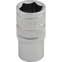 Silver Draper Expert socket, 1/4" square drive, 11/32", with knurled grip and engraved size markings.