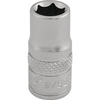 Silver Draper Expert socket, 1/4" square drive, 9/32", with knurled grip and polished finish.