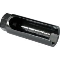 Black Draper Expert sensor socket, 3/8" square drive, 22mm, with side cutout and hexagonal end.