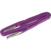 Purple Draper Expert load sling, 3m x 50mm, 1 tonne capacity, with reinforced loops at each end.