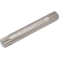 "Draper Expert M12 x 75mm spline bit, silver, hexagonal base, 10mm insert for mechanic's bit sets"