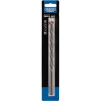 Draper Expert masonry drill bit, 12 x 200mm, silver with spiral flutes, in blue and black packaging.