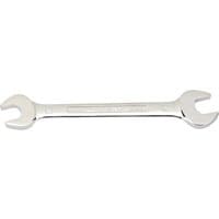 Silver Draper Expert open-end spanner, 21 x 23mm, with polished finish and engraved size markings.