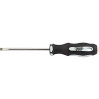 Black and silver Draper Expert screwdriver with soft grip handle and 5.5 x 100mm parallel tip.