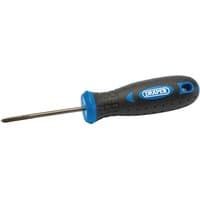 Draper Expert re-threading tool, black handle with blue accents, metal rod tip, M3.5 x 0.6 threading size.