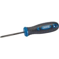 Draper Expert re-threading tool with black ergonomic handle and blue accents, featuring an M4 x 0.7 threading tip.
