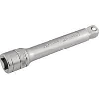 Satin chrome wobble extension bar, 1/2" square drive, 125mm length, textured grip, by Draper Expert.
