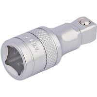 Satin chrome wobble extension bar, 3/8" square drive, 45mm length, with knurled grip and polished finish by Draper Expert.