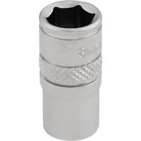 Silver Draper Expert 8mm socket, 1/4" square drive, with knurled grip and polished finish.