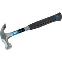 Draper Expert claw hammer, solid forged, 450g, 16oz, with black rubber grip and silver head.
