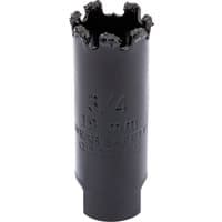 Black Draper Expert hole saw, 19mm, with tungsten carbide grit edge and cylindrical body.