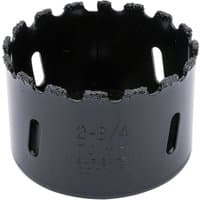 Black Draper Expert hole saw, 70mm, with tungsten carbide grit edge and vent slots.