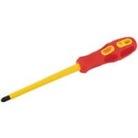 Red and yellow insulated PZ Type screwdriver, No.3 x 150mm, with ergonomic handle and black tip.