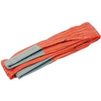 Orange Draper Expert wide load sling, 2m x 150mm, with blue reinforced ends, designed for 5-tonne capacity.
