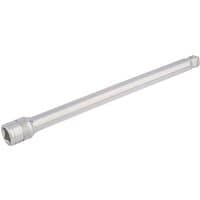 Silver Draper Expert wobble extension bar, 1/2" square drive, 250mm, with a smooth finish and hexagonal socket end.