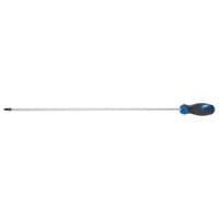 Draper extra long reach screwdriver, No.2 x 450mm, with black soft grip handle and blue accents.