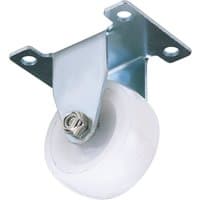 Draper nylon wheel with fixed plate, 50mm diameter, white wheel, metal bracket, supports up to 75kg.