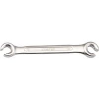 Silver Draper flare nut spanner with open ends, sizes 13mm and 14mm, and a smooth, polished finish.