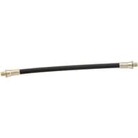 Flexible rubber grease gun hose, 300mm, black with metal fittings on both ends by Draper.