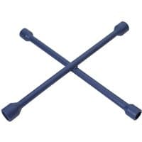 Blue Draper four-way wheel nut wrench with cross design and socket ends.