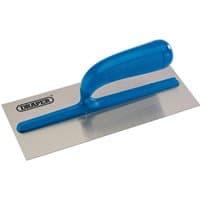 Draper General Purpose Trowel with blue ergonomic handle and flat stainless steel blade.