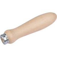 Draper hardwood file handle, 150mm, light wood finish with metal ferrule at the base.