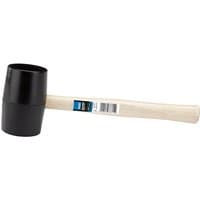 Draper rubber mallet with black head and light hardwood shaft, 800g/32oz, featuring a blue and white label.